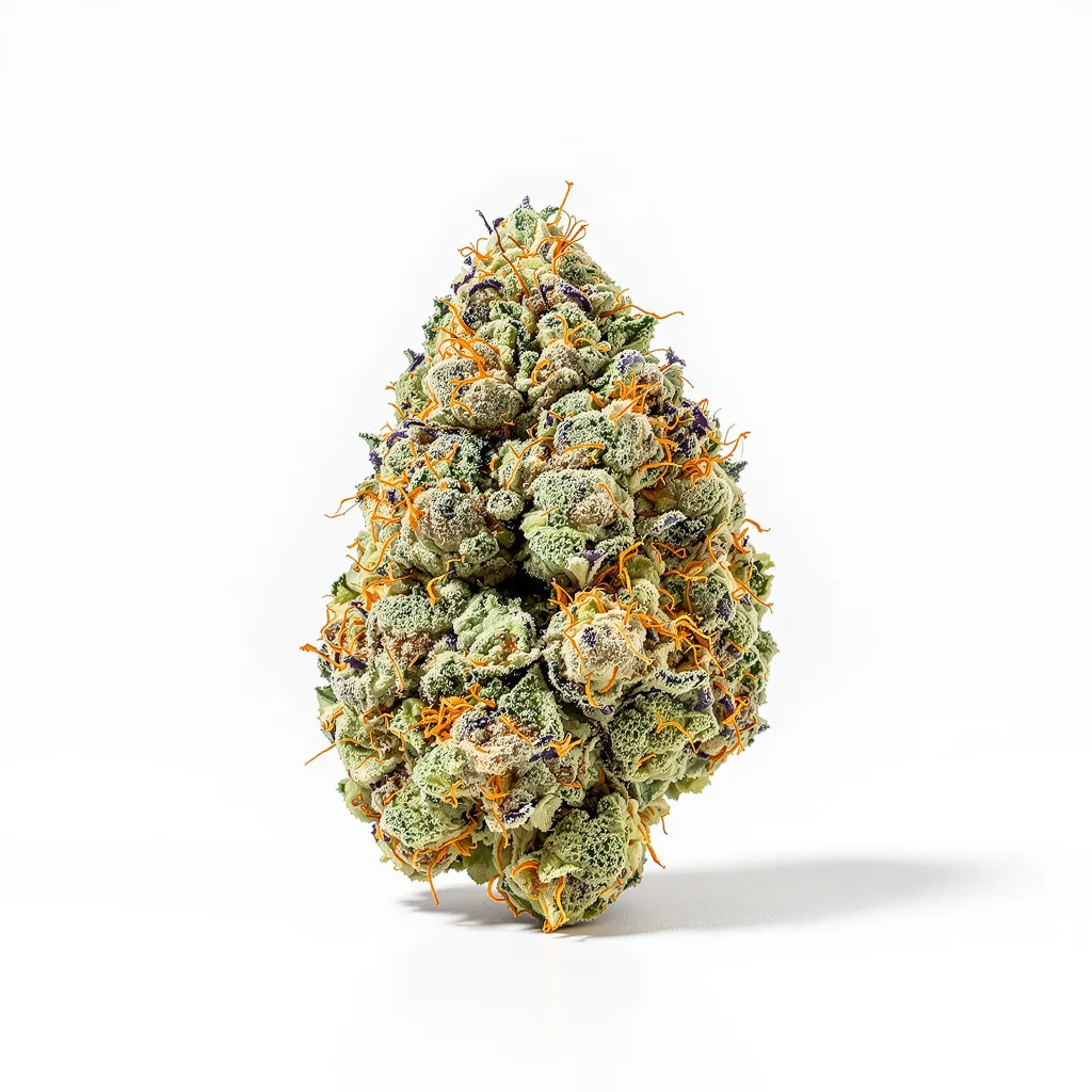 Smelliot 47% indica / 53% sativa — fleur avec trichomes visibles