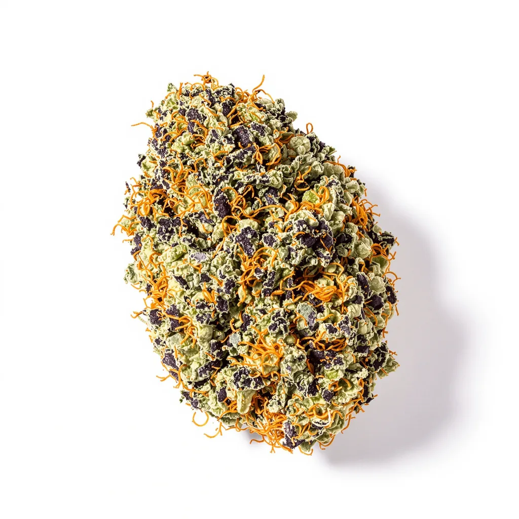 Snoop Dogg OG 75% indica / 25% sativa — fleur avec trichomes visibles