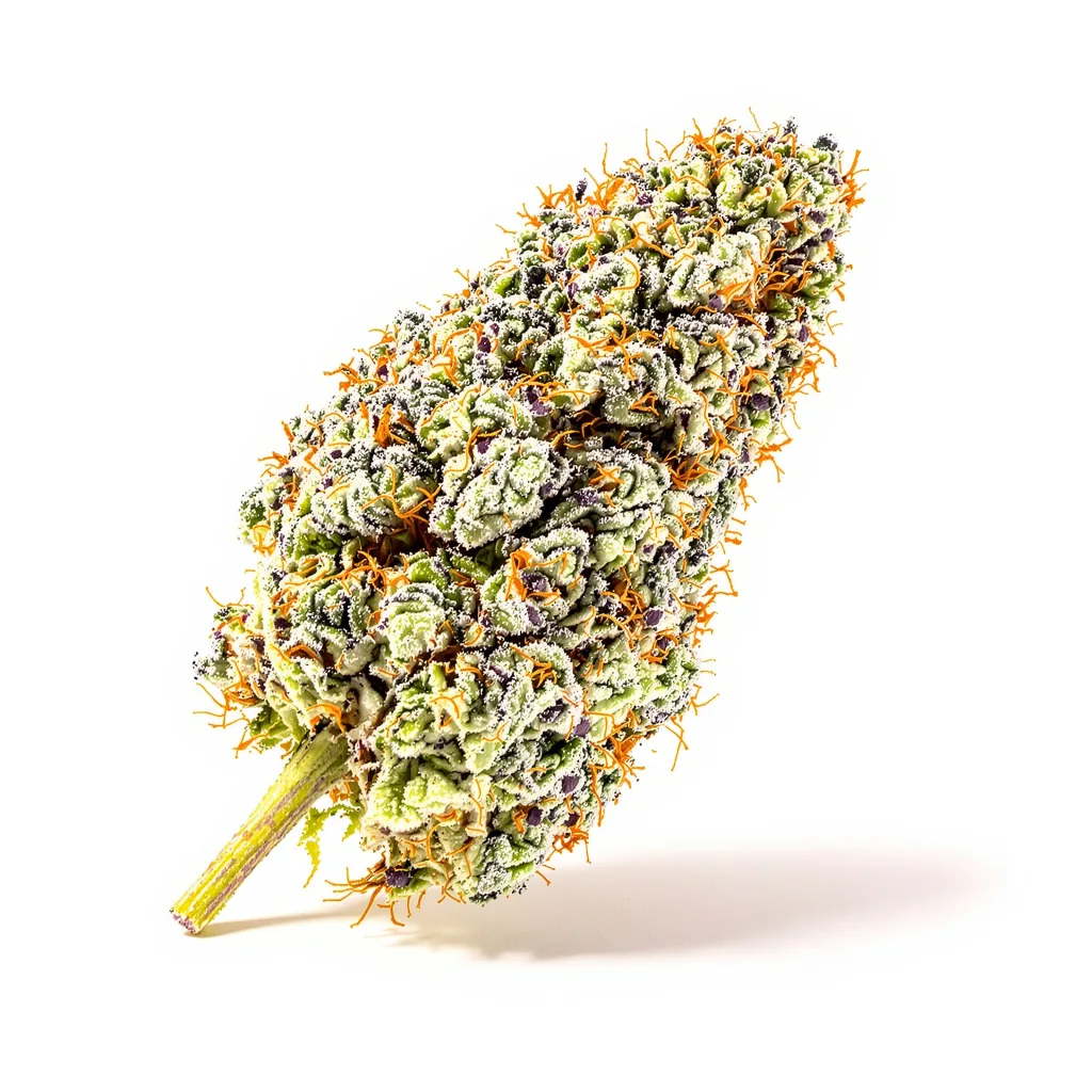 Snow Diesel 55% indica / 45% sativa — fleur avec trichomes visibles