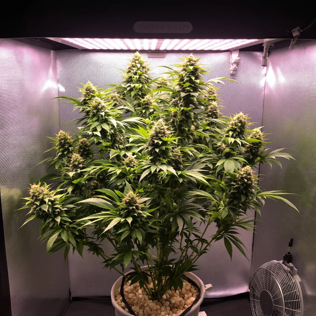 Plante de cannabis Snow Leopard en floraison — 60-100 cm autofloraison