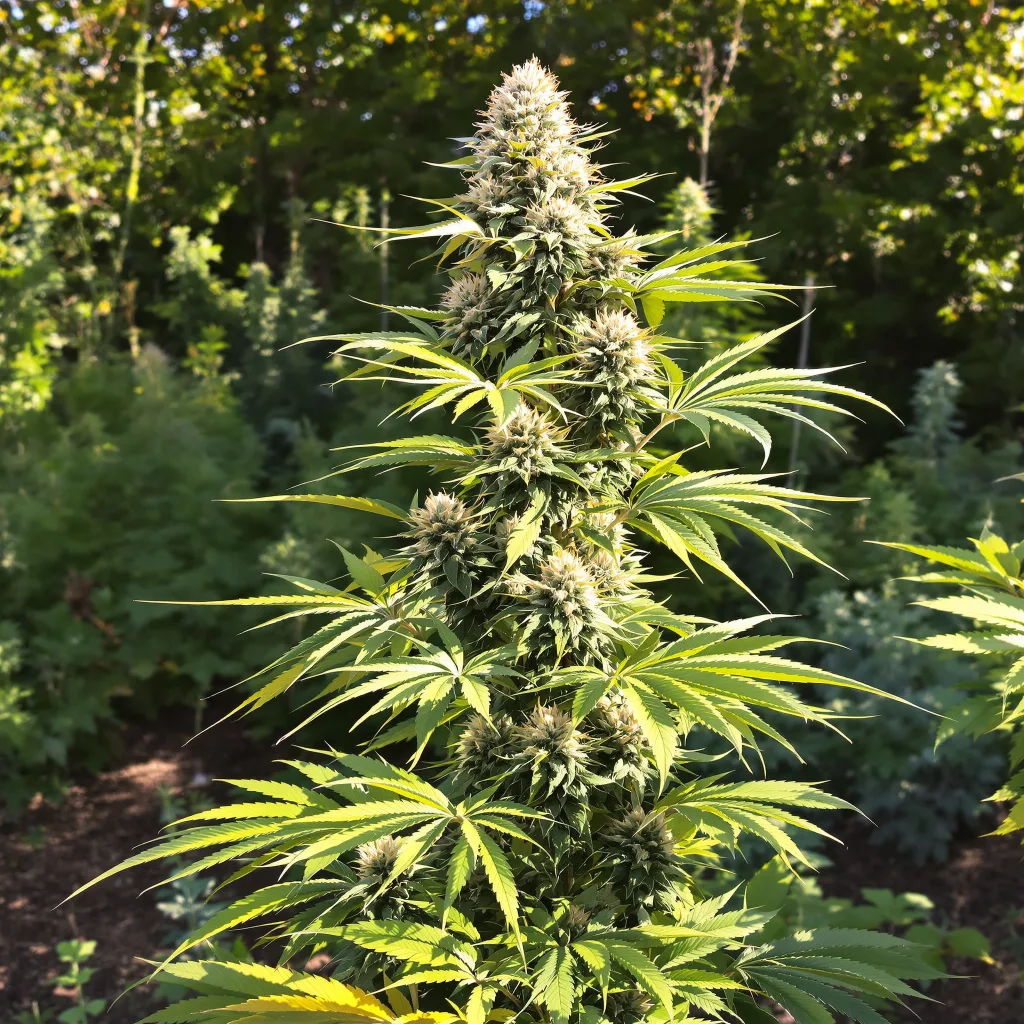 Snow Leopard 44% indica / 56% sativa — fleur avec trichomes visibles