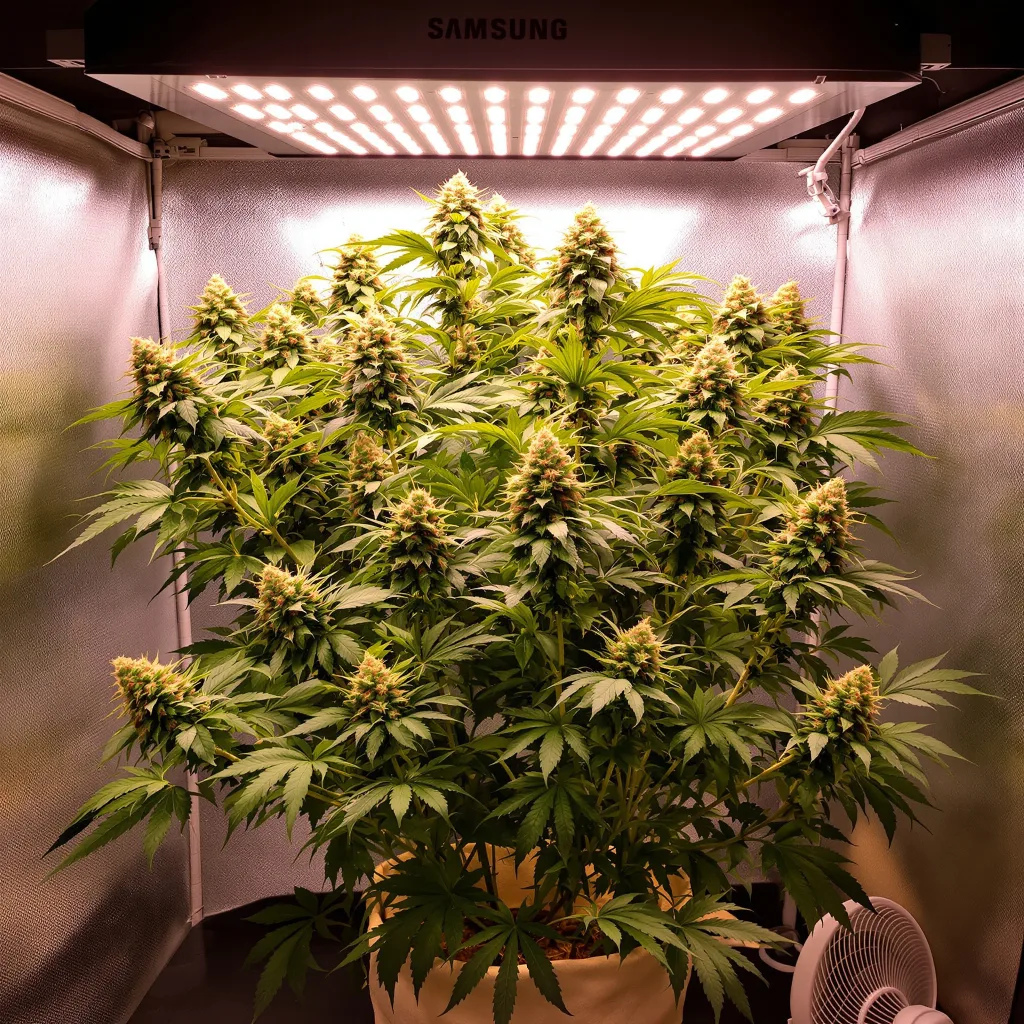 Plante de cannabis Snow Leopard en floraison — 120-180 cm féminisée