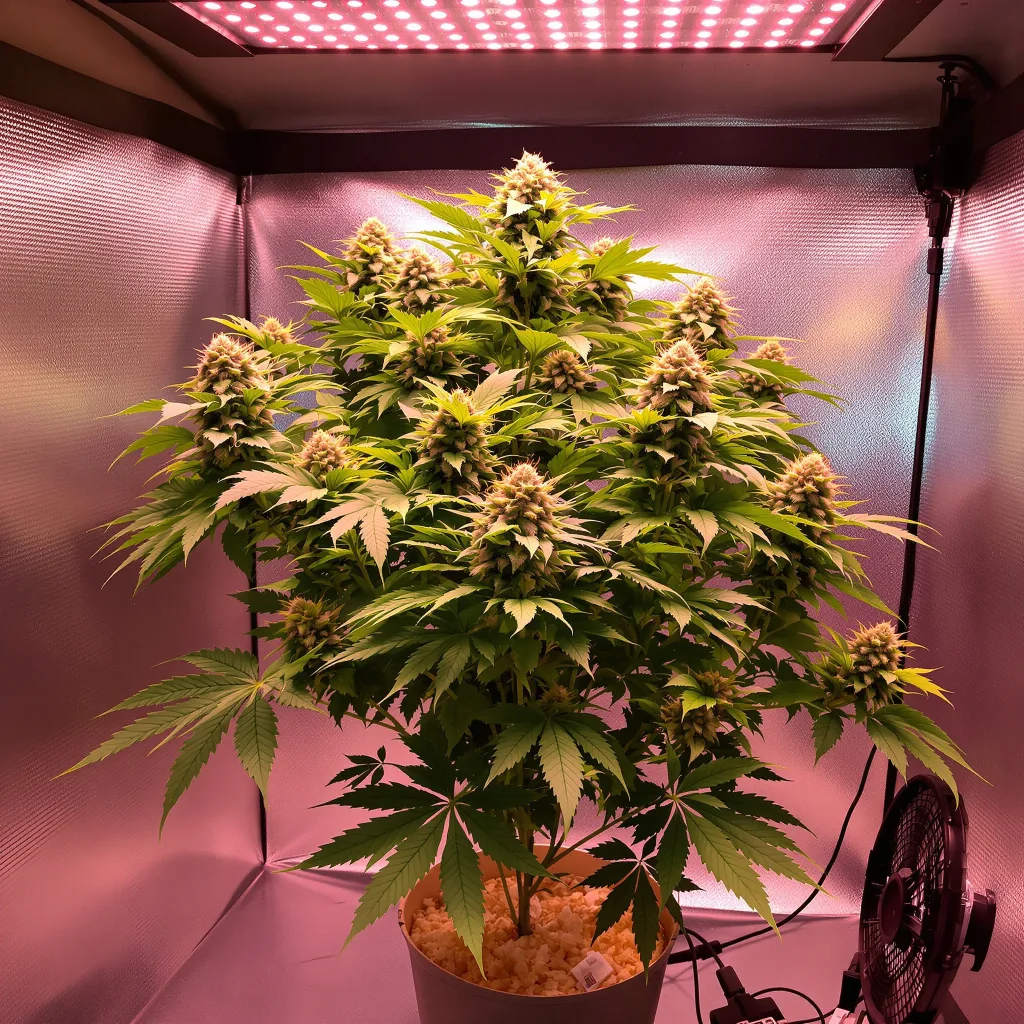 Plante de cannabis Snow White en floraison — 60-100 cm autofloraison