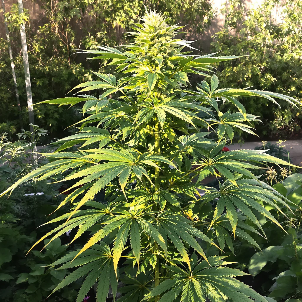Snow White 80% indica / 10% sativa — fleur avec trichomes visibles