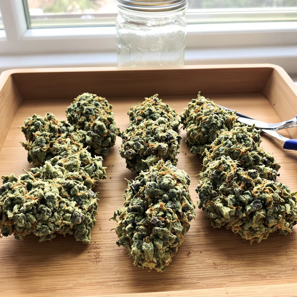 Snowcap Dream 46% indica / 54% sativa — fleur avec trichomes visibles