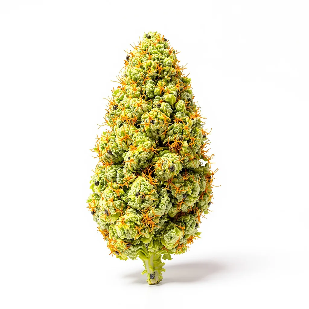 Sour Amnesia 20% indica / 80% sativa — fleur avec trichomes visibles