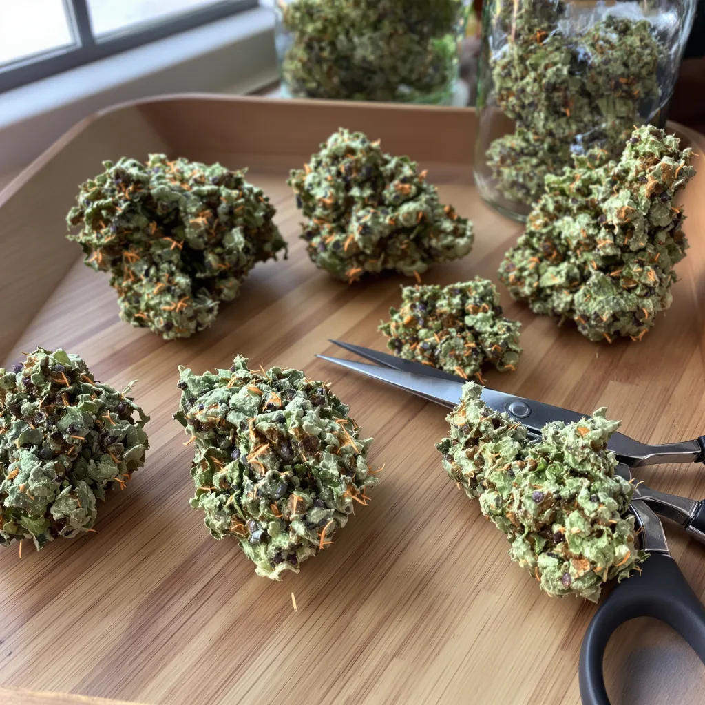 Sour Ape 59% indica / 41% sativa — fleur avec trichomes visibles