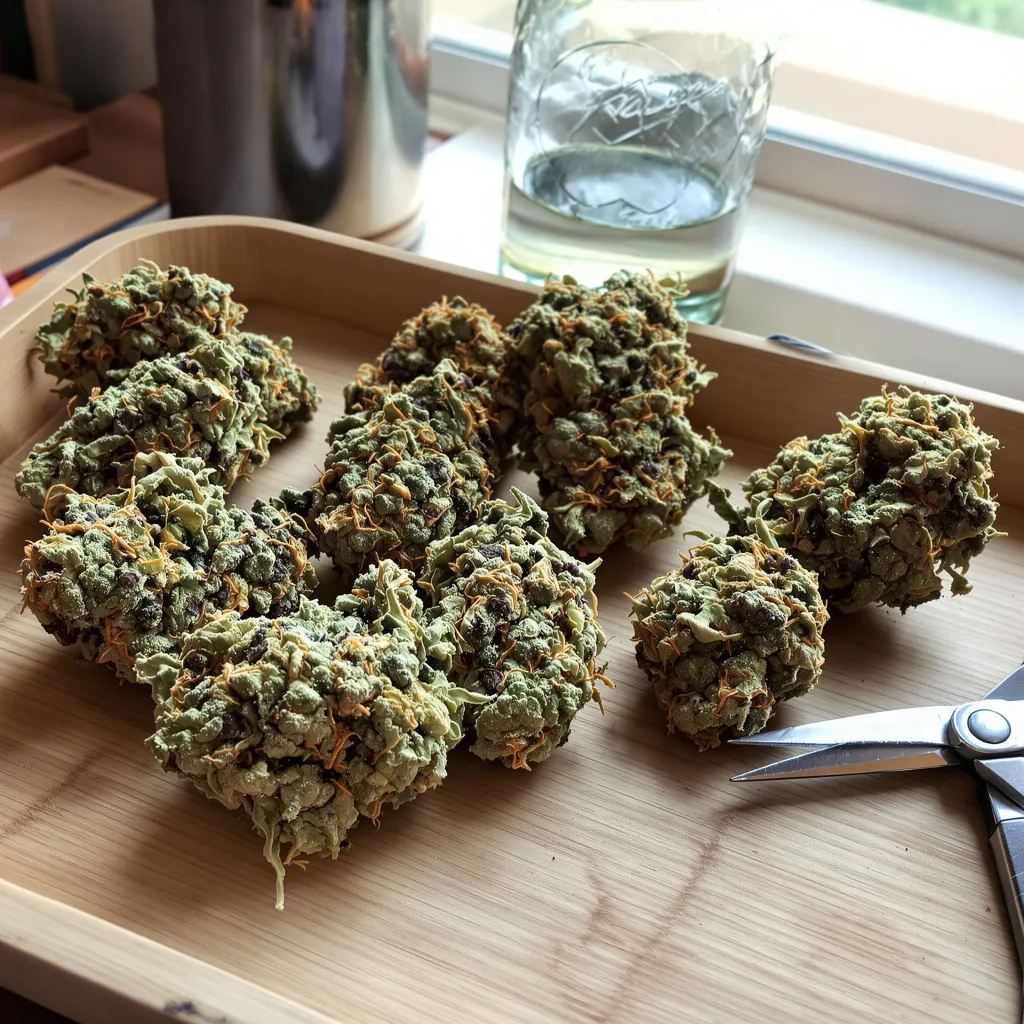 Sour Ape 59% indica / 41% sativa — fleur avec trichomes visibles