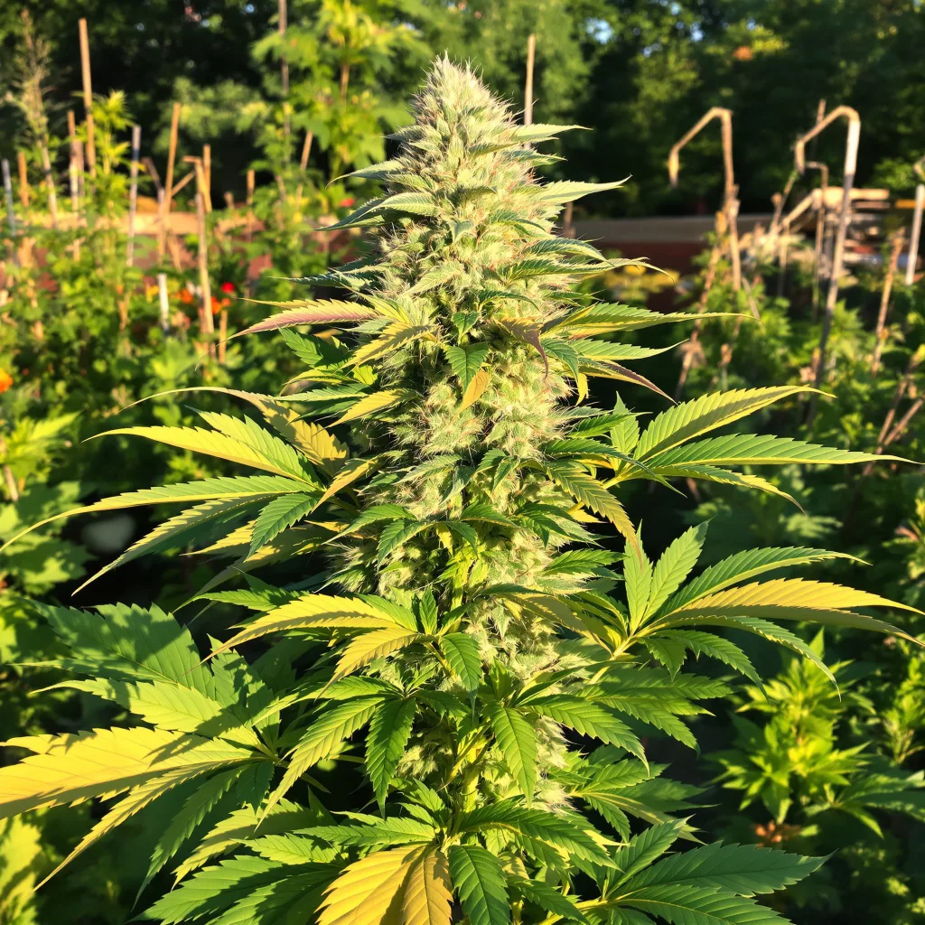 Sour Apple 81% indica / 19% sativa — fleur avec trichomes visibles