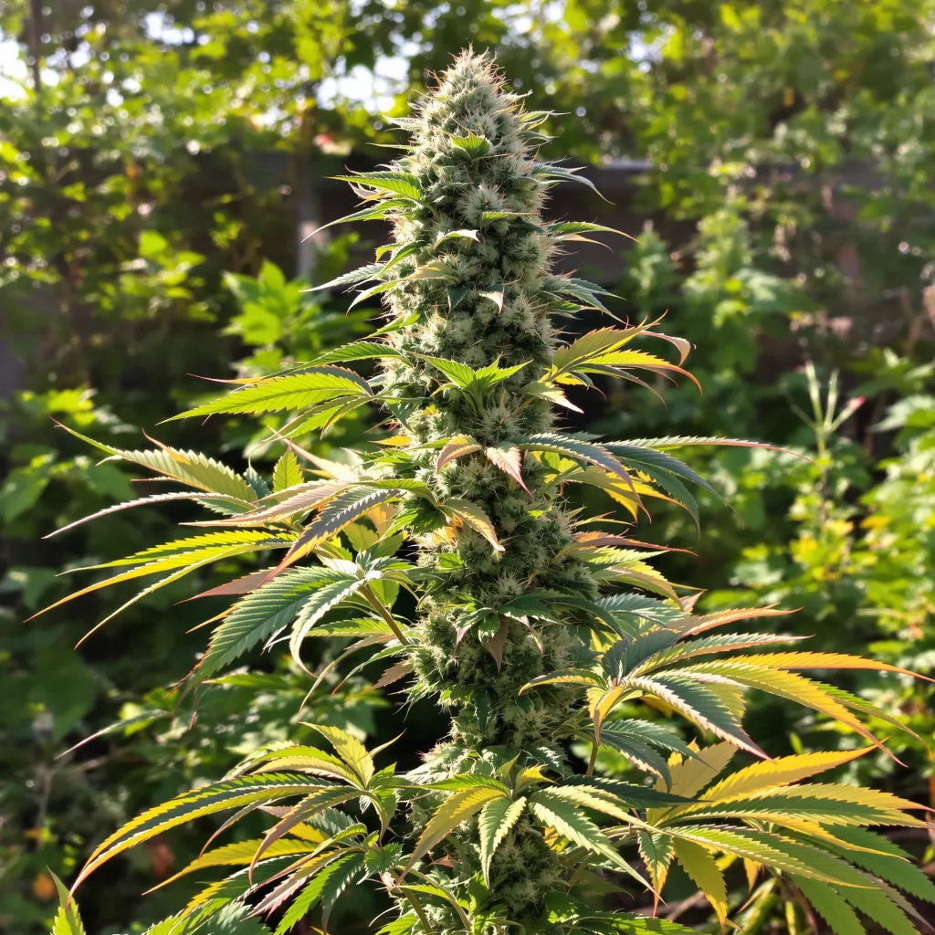 Sour Bubba 47% indica / 53% sativa — fleur avec trichomes visibles