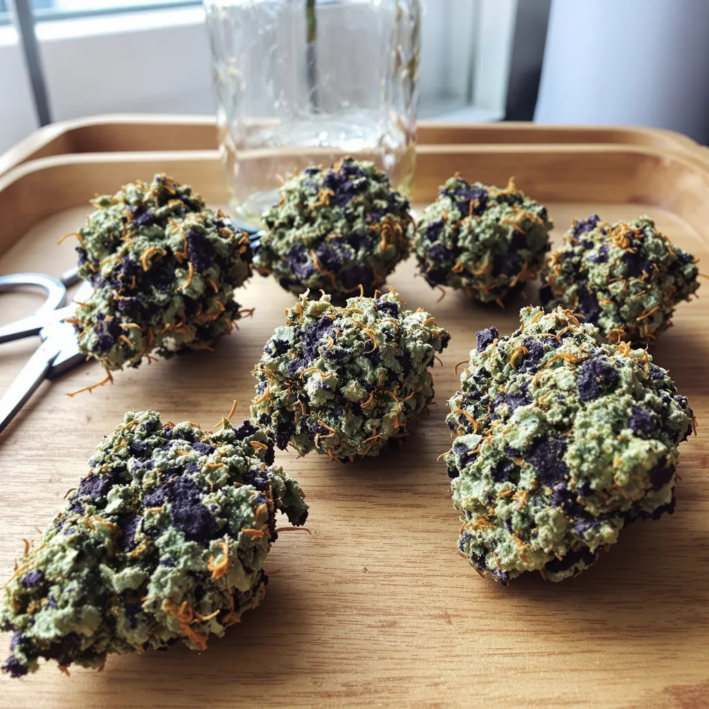 Sour Cheese 88% indica / 12% sativa — fleur avec trichomes visibles