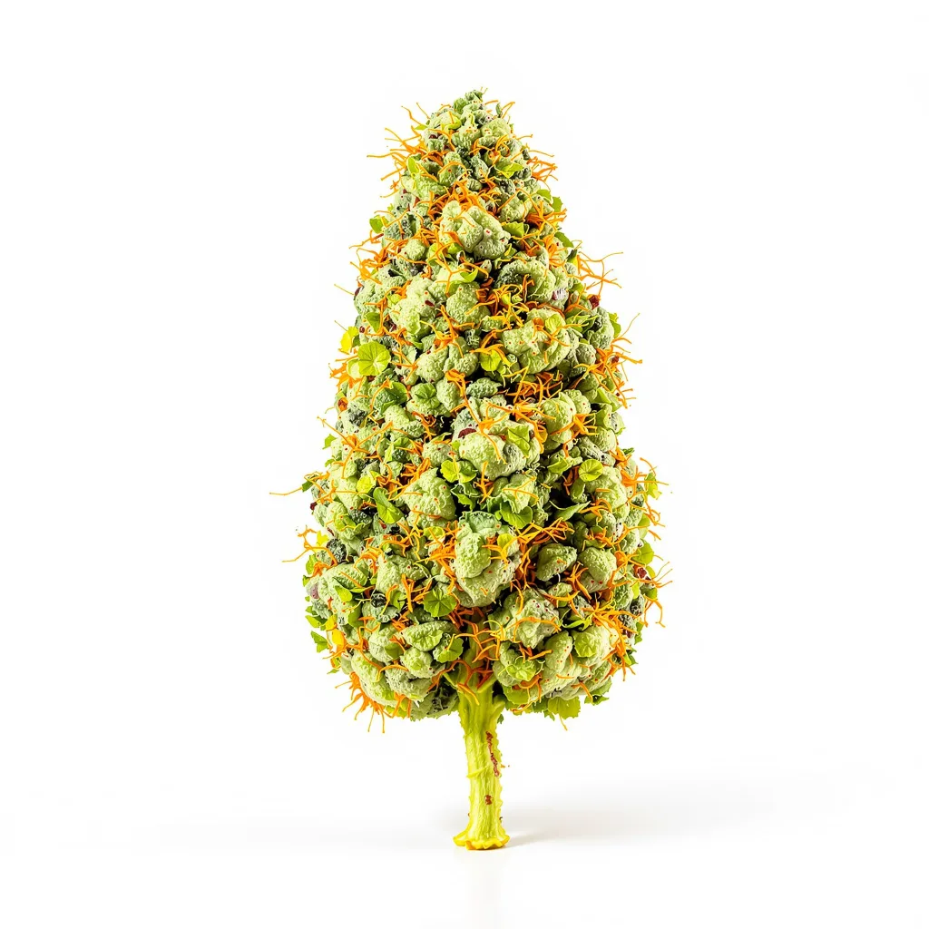 Sour Cream 17% indica / 83% sativa — fleur avec trichomes visibles