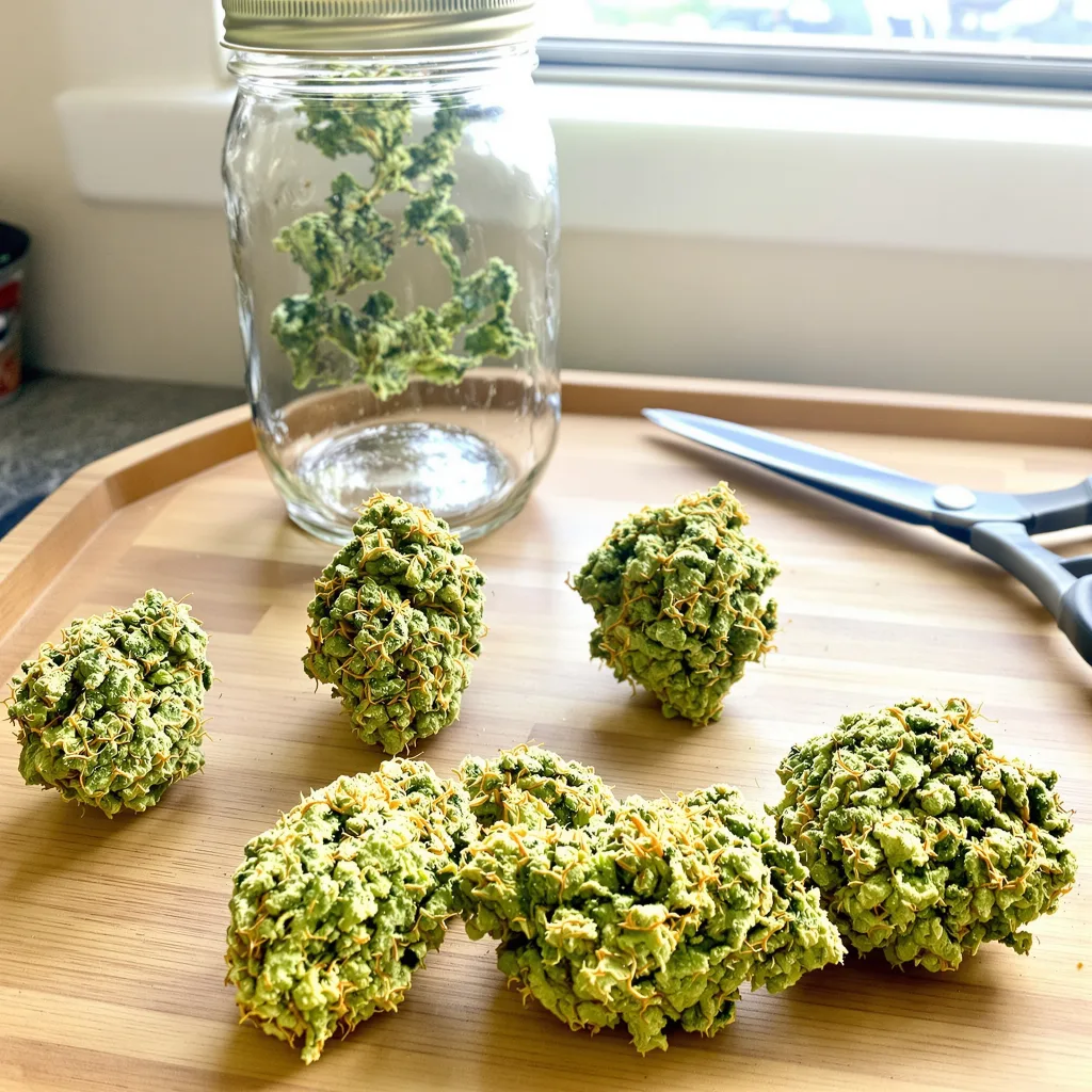 Sour Diesel 11% indica / 89% sativa — fleur avec trichomes visibles