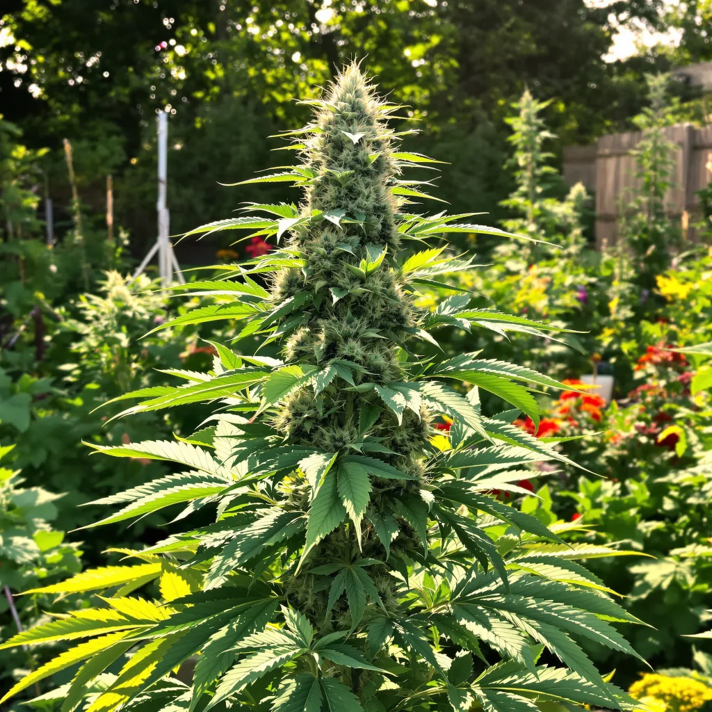 Sour Dubble 61% indica / 39% sativa — fleur avec trichomes visibles