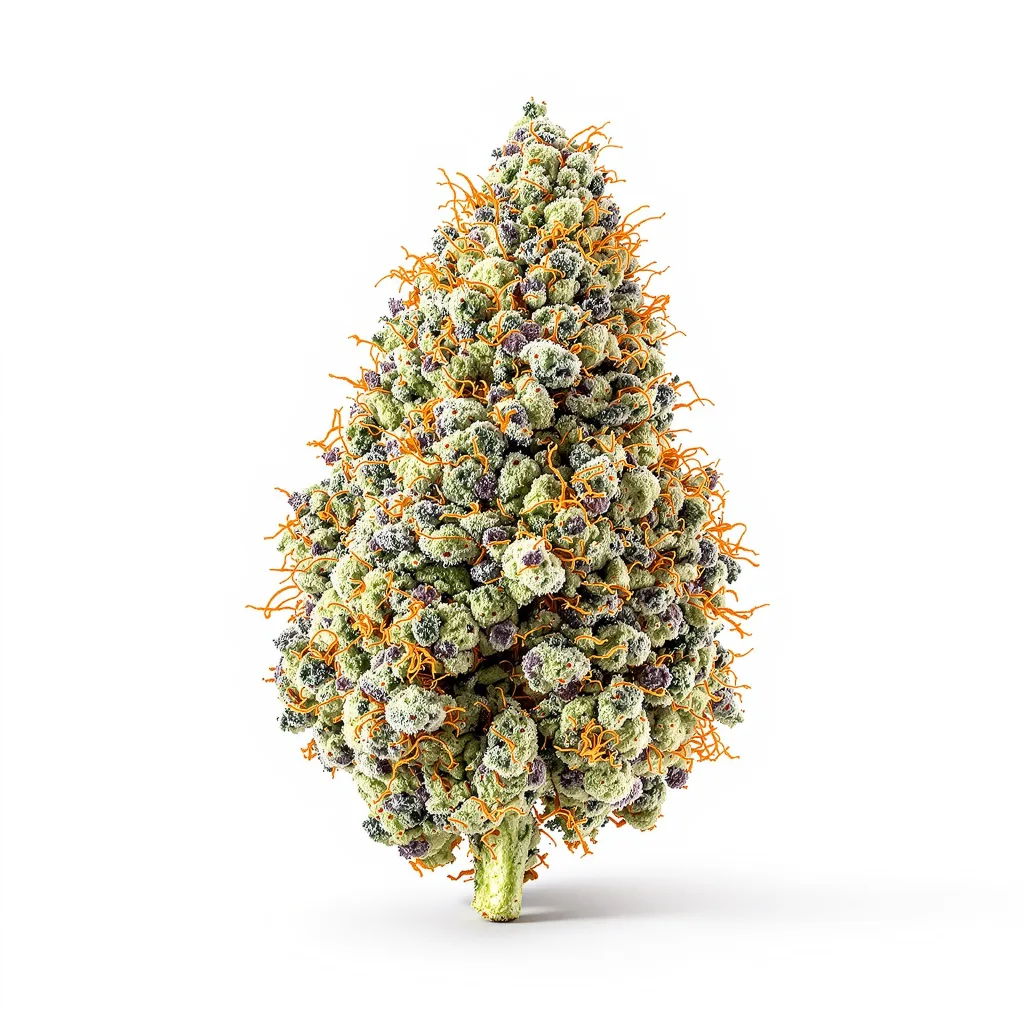 Sour Dubble 61% indica / 39% sativa — fleur avec trichomes visibles