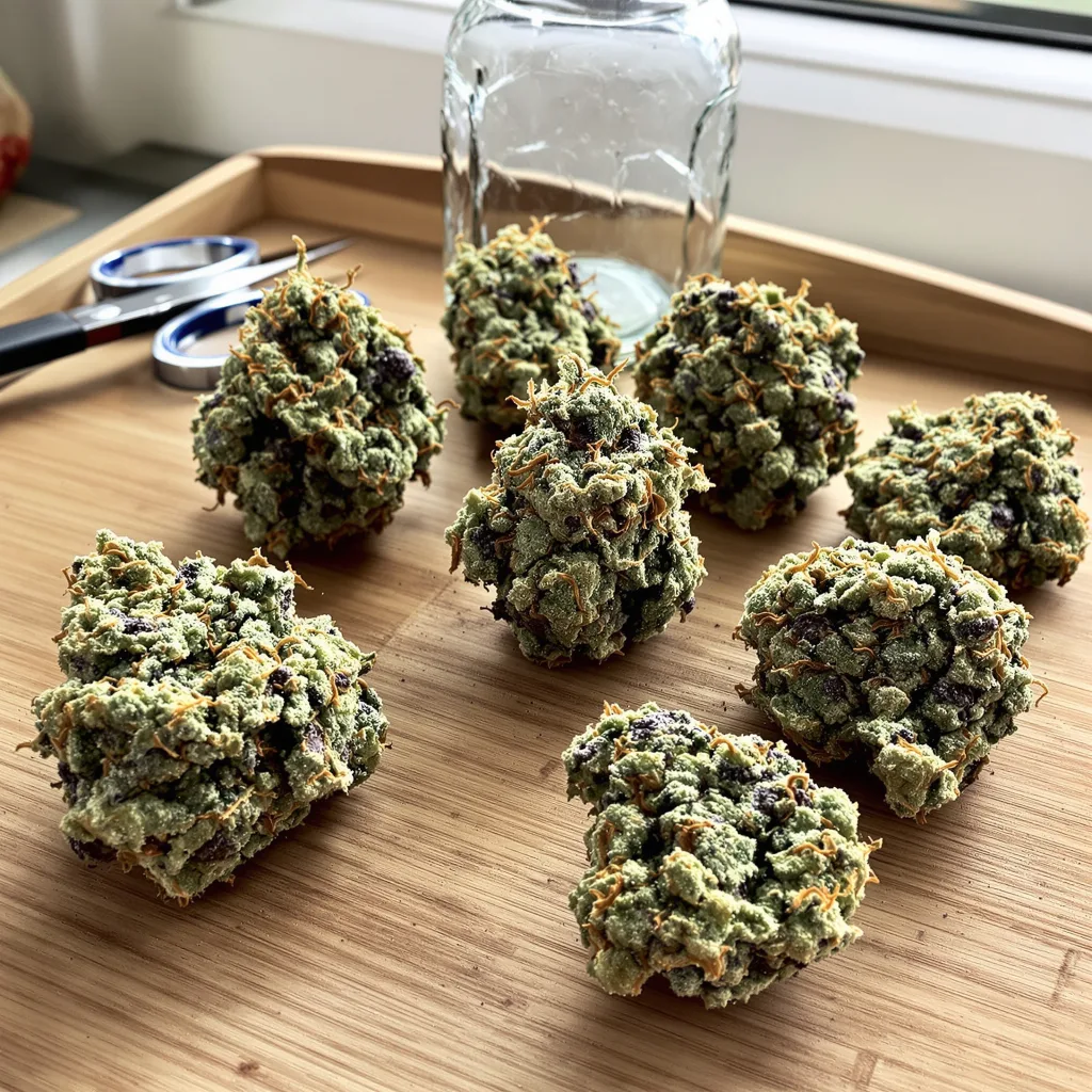 Sour Girl 57% indica / 43% sativa — fleur avec trichomes visibles