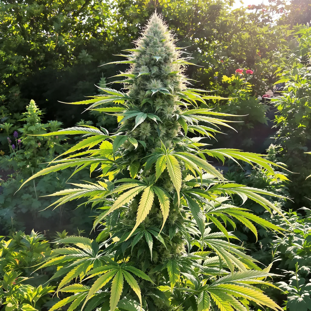 Sour Girl 57% indica / 43% sativa — fleur avec trichomes visibles