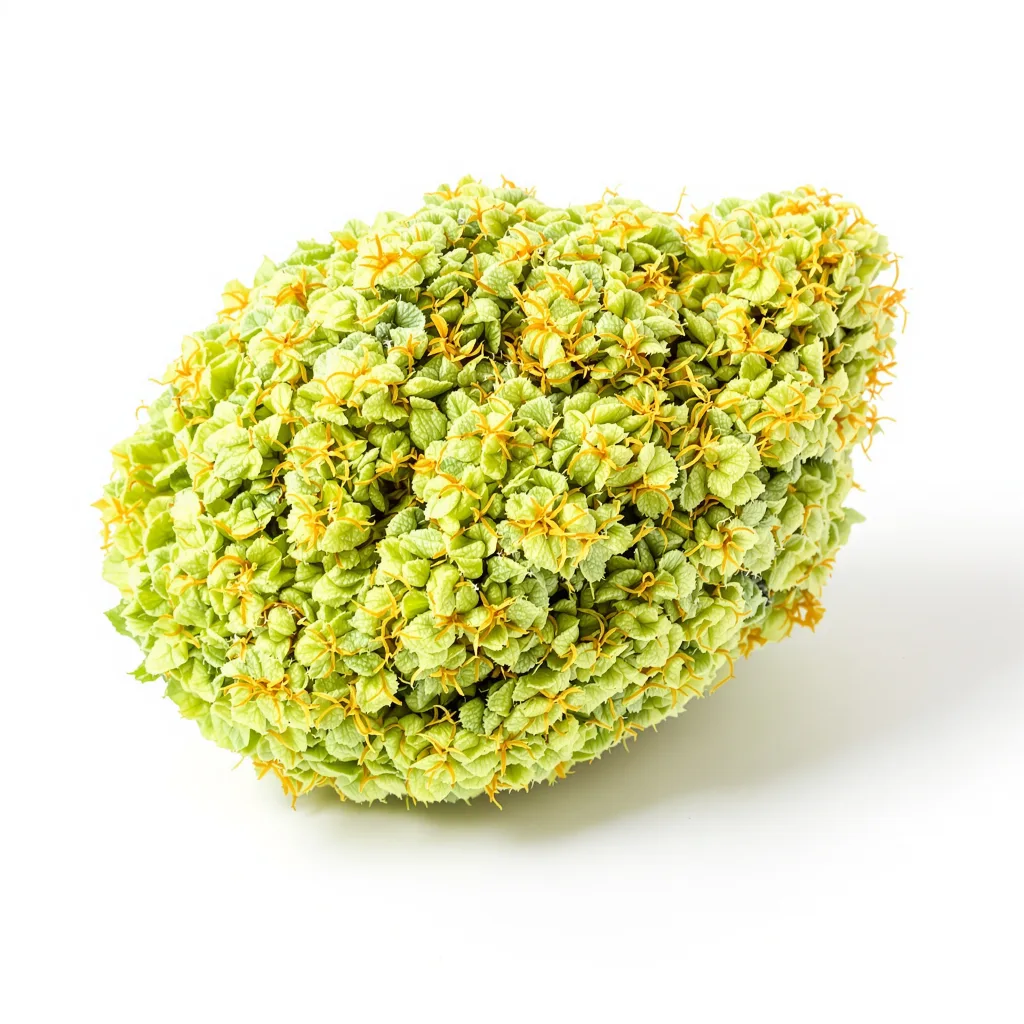 Sour Jack 18% indica / 82% sativa — fleur avec trichomes visibles