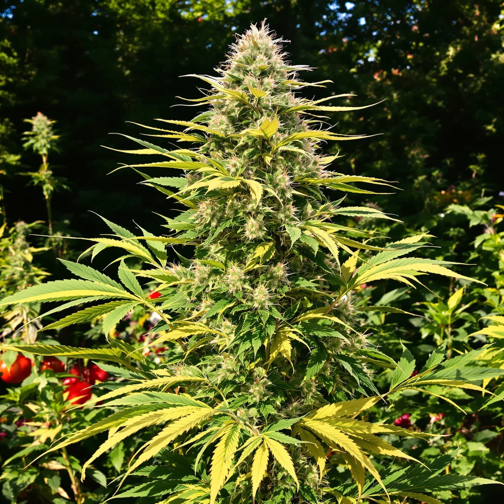 Sour Lemon OG 40% indica / 60% sativa — fleur avec trichomes visibles