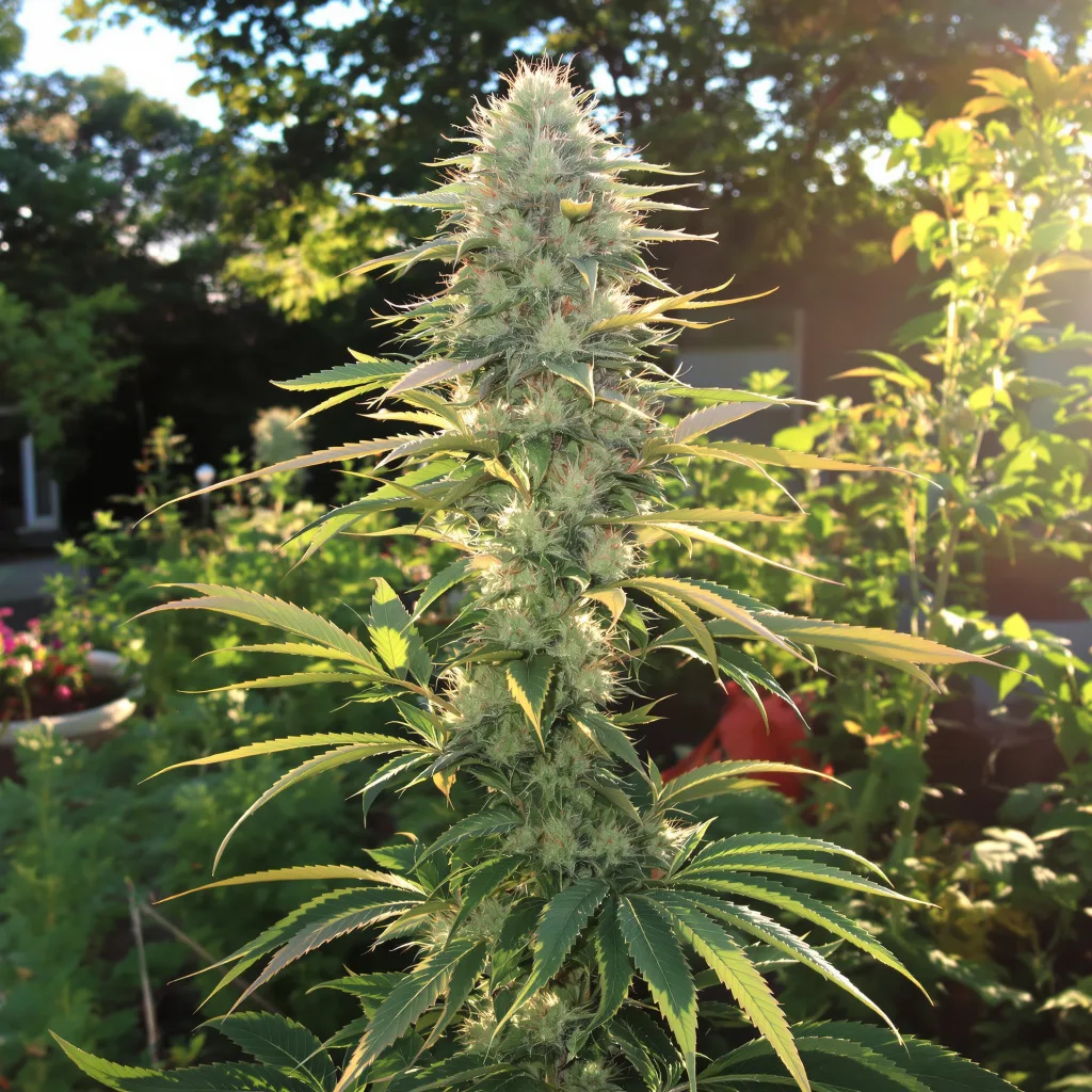 Sour OG 63% indica / 37% sativa — fleur avec trichomes visibles