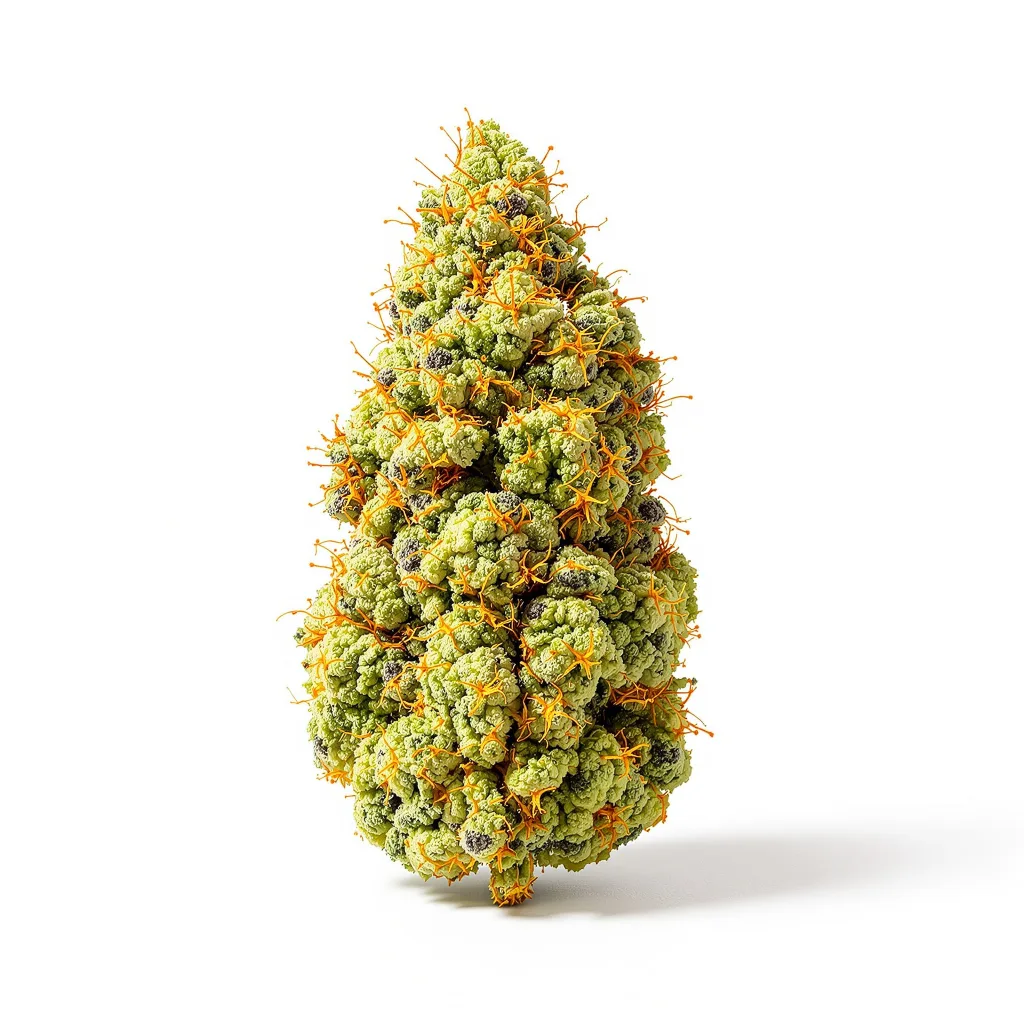 Sour Tangie 23% indica / 77% sativa — fleur avec trichomes visibles