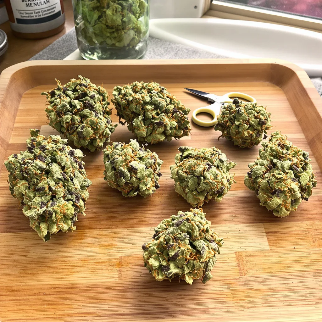 Sour Tsunami 40% indica / 60% sativa — fleur avec trichomes visibles