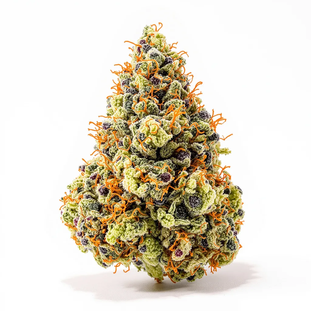 Sour Tsunami 40% indica / 60% sativa — fleur avec trichomes visibles