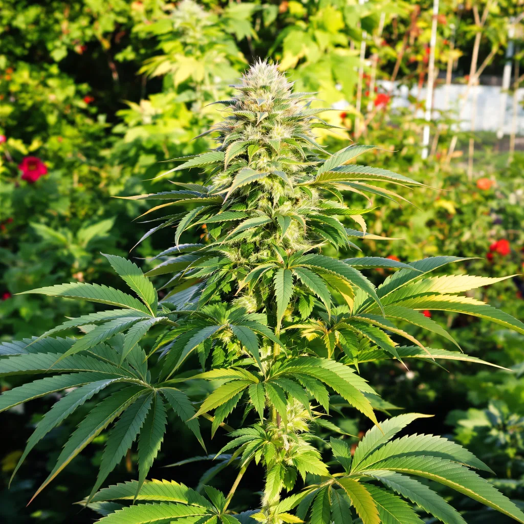 South Indian 73% indica / 27% sativa — fleur avec trichomes visibles