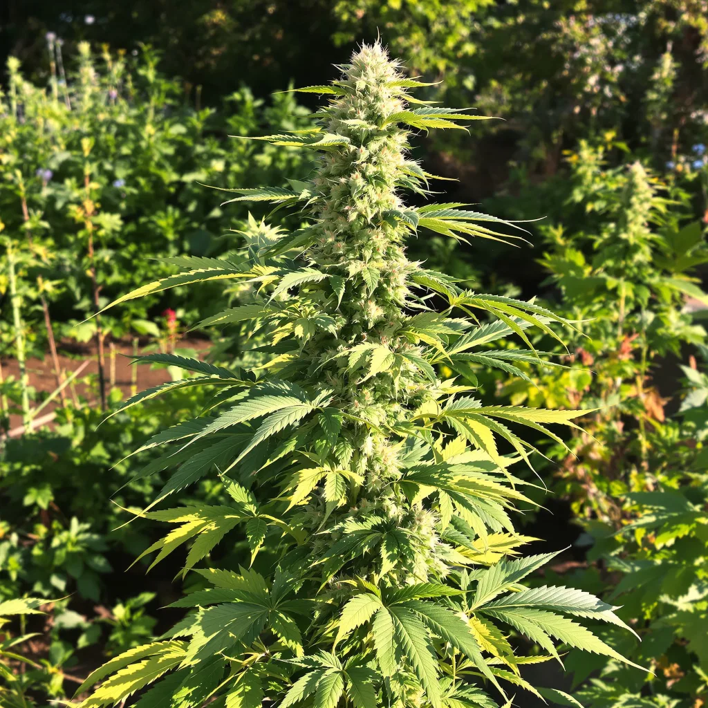 Space Bomb 40% indica / 60% sativa — fleur avec trichomes visibles