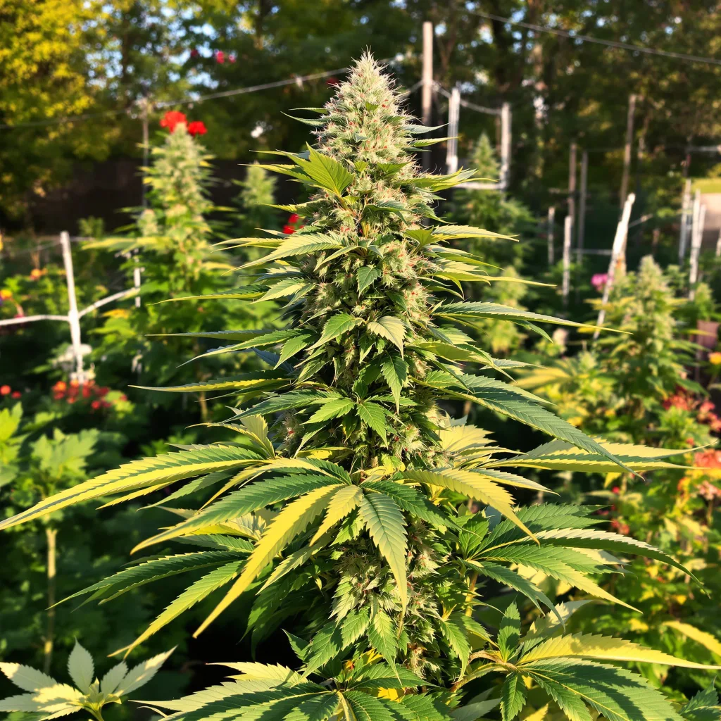 Space Candy 45% indica / 55% sativa — fleur avec trichomes visibles