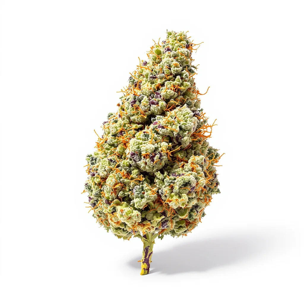 Space Candy 45% indica / 55% sativa — fleur avec trichomes visibles