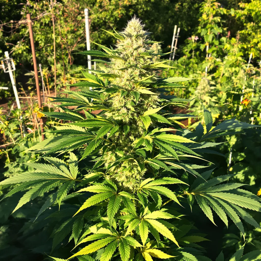 Space Dawg 89% indica / 11% sativa — fleur avec trichomes visibles