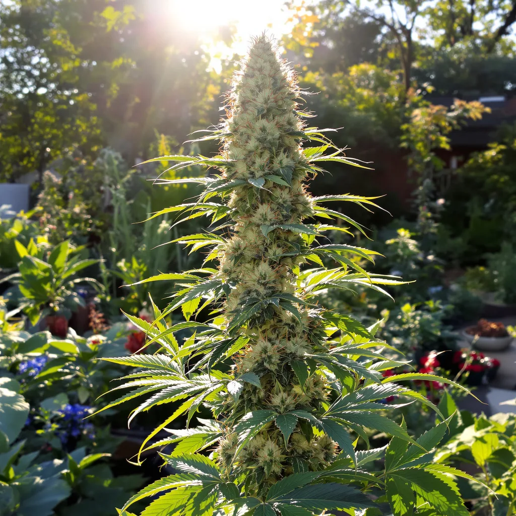Space Queen 50% indica / 50% sativa — fleur avec trichomes visibles