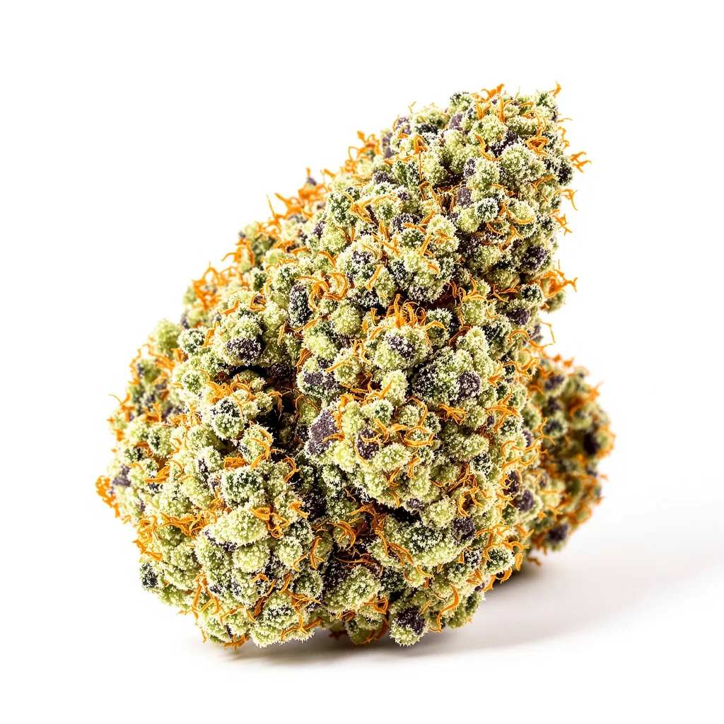 Space Queen 50% indica / 50% sativa — fleur avec trichomes visibles