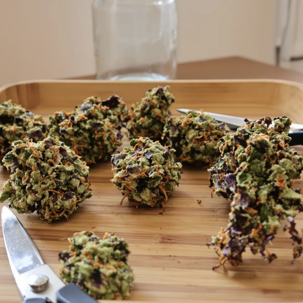 Special Reserve Black Lime 70% indica / 30% sativa — fleur avec trichomes visibles