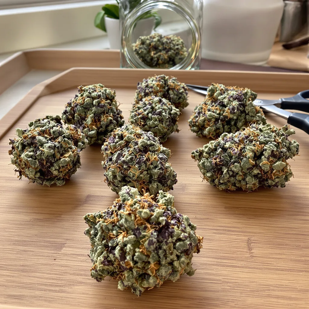 Star Killer 66% indica / 34% sativa — fleur avec trichomes visibles