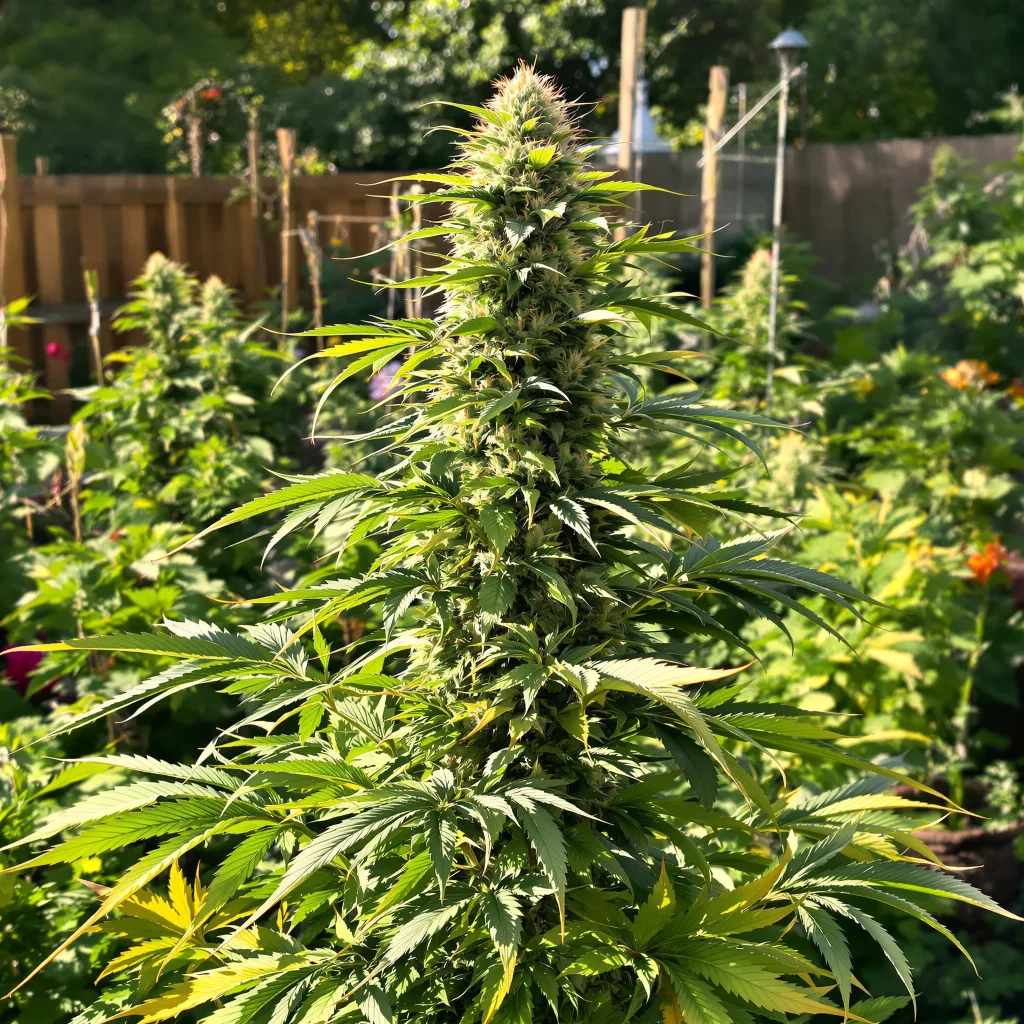 Stardawg 13% indica / 87% sativa — fleur avec trichomes visibles