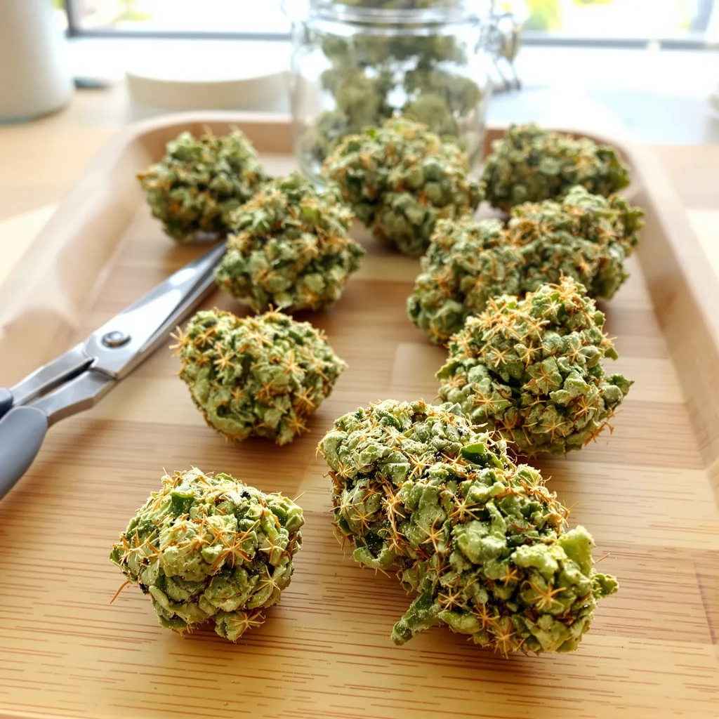 Steve's Dream Queen 20% indica / 80% sativa — fleur avec trichomes visibles