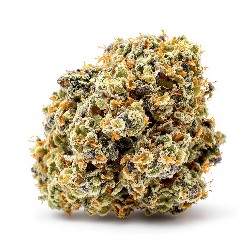 Sticky Dickie 64% indica / 36% sativa — fleur avec trichomes visibles