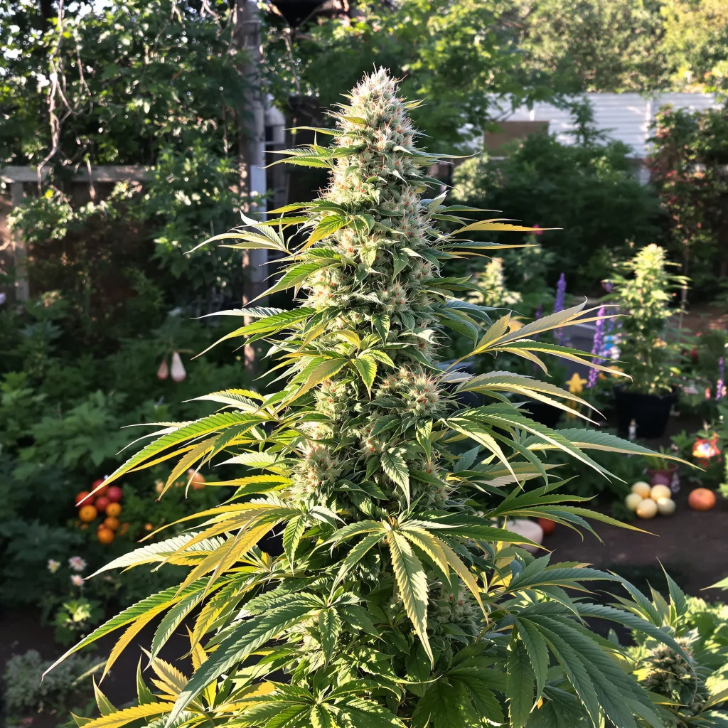 Sticky Dickie 64% indica / 36% sativa — fleur avec trichomes visibles