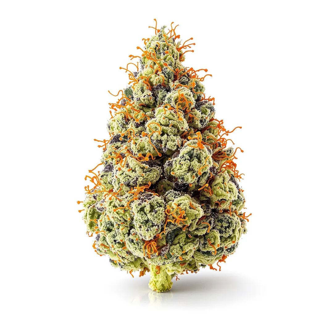 Sticky Dickie 64% indica / 36% sativa — fleur avec trichomes visibles