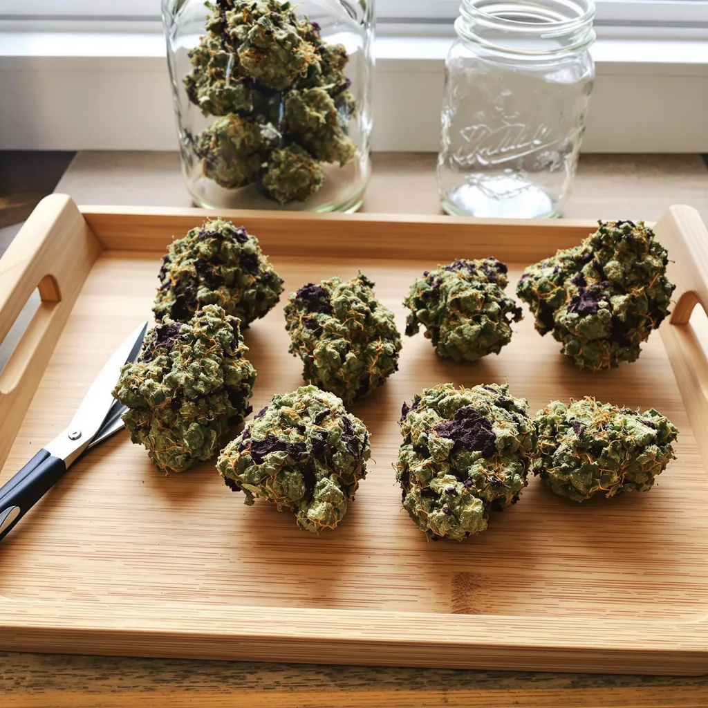 Strawberry Banana 85% indica / 15% sativa — fleur avec trichomes visibles