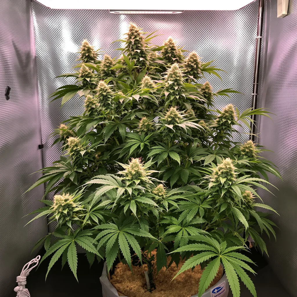 Plante de cannabis Strawberry Cheesecake en floraison — 90-130 cm féminisée