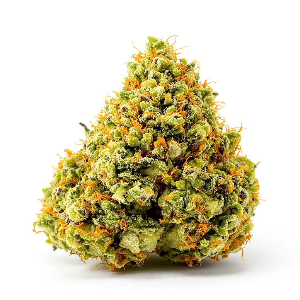 Strawberry Cough 11% indica / 89% sativa — fleur avec trichomes visibles