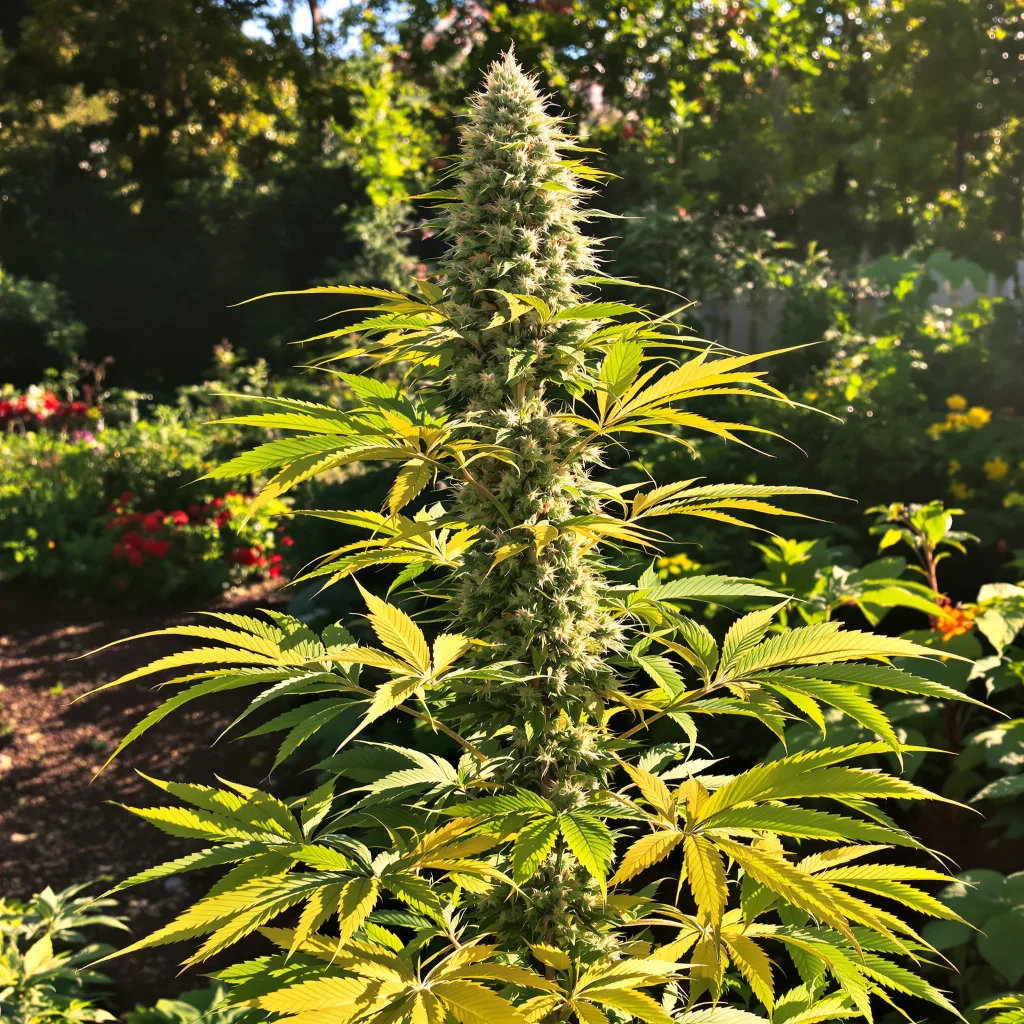 Strawberry Diesel 59% indica / 41% sativa — fleur avec trichomes visibles
