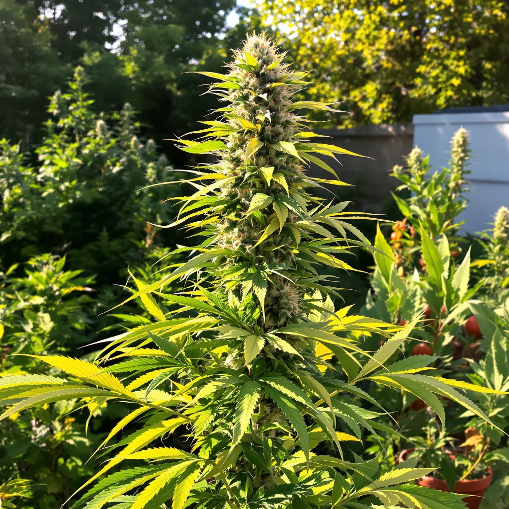 Strawberry 5% indica / 95% sativa — fleur avec trichomes visibles