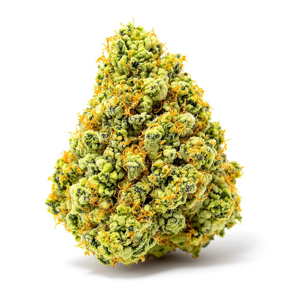 Strawberry 5% indica / 95% sativa — fleur avec trichomes visibles