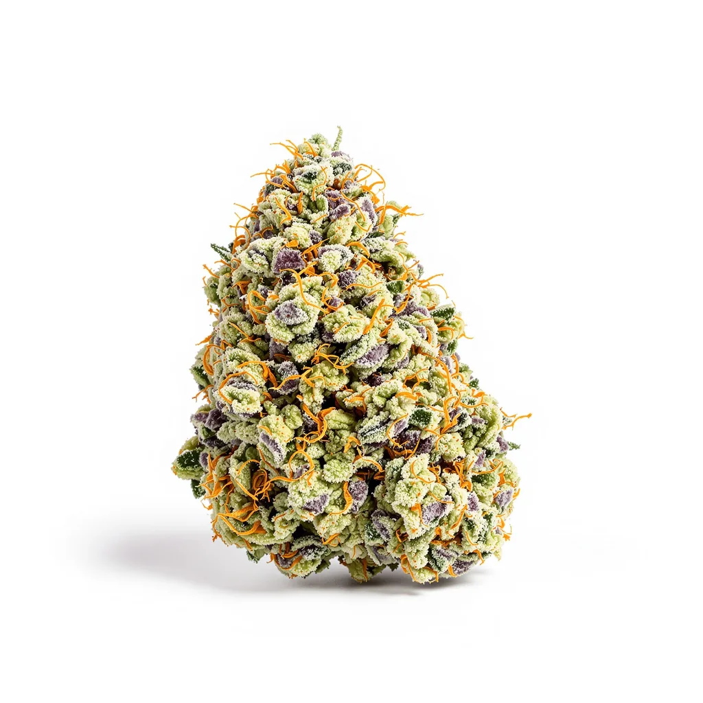 Strawberry Fields 60% indica / 40% sativa — fleur avec trichomes visibles