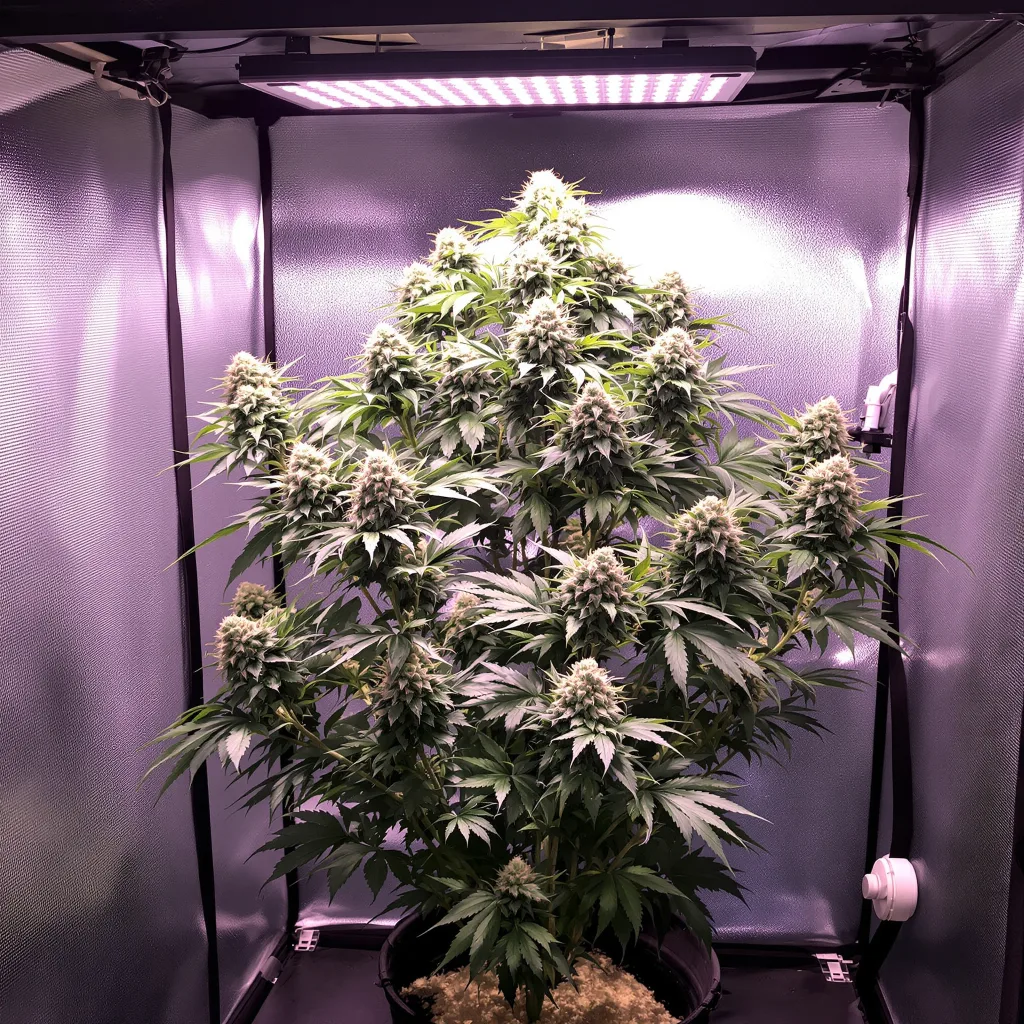 Plante de cannabis Strawberry Fizz Prerolls en floraison — 120-180 cm hybrid