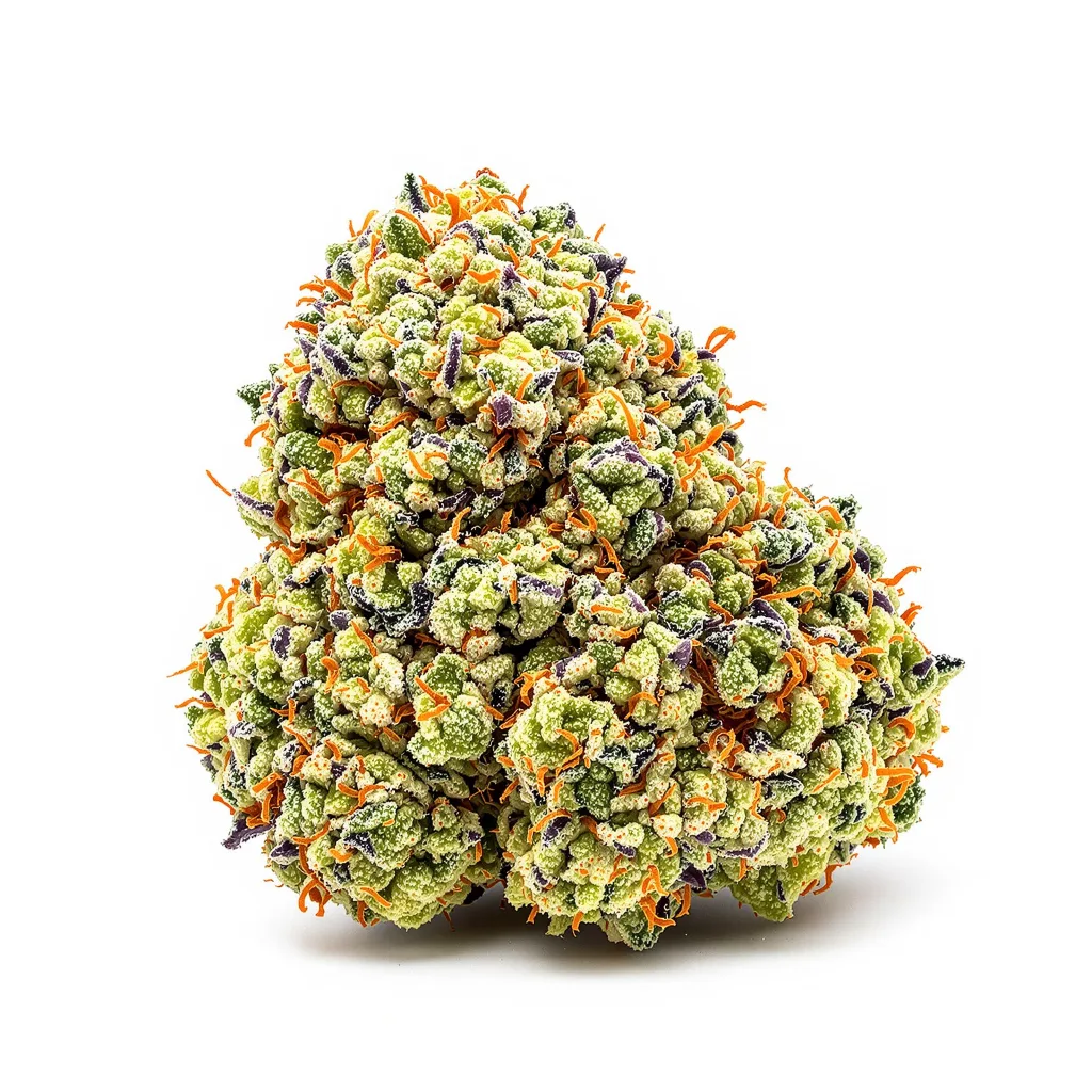 Strawberry Fizz Prerolls 50% indica / 50% sativa — fleur avec trichomes visibles